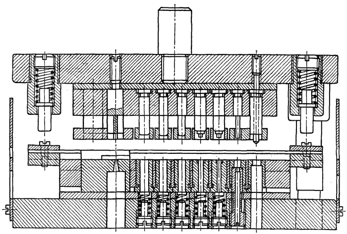 Схема штампа для последовательной вытяжки