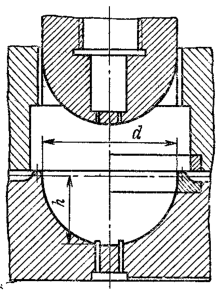 Штамп для сферической вытяжки в матрице с вытяжными ребрами