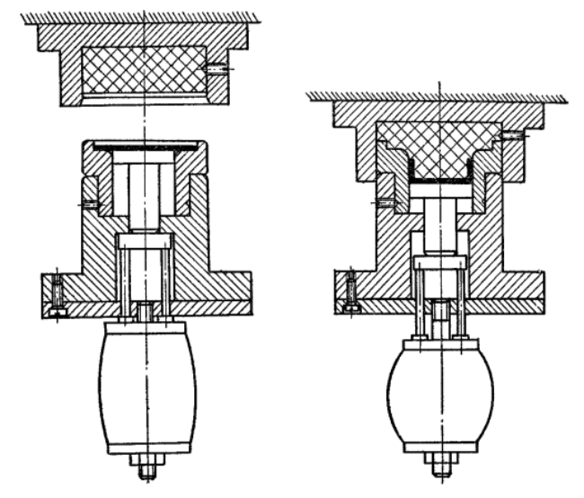 Схема вытяжного штампа с полиуретановой матрицей