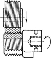 Накатка резьбы при помощи патрона и ролика